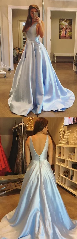Sexy V-Neck Prom Dress, Backless A-Line Prom Dress, Long Light Blue Evening Dress cg17795 Sexy V-Neck Prom Dress, Backless A-Line Prom Dress, Long Light Blue Evening Dress cg17795