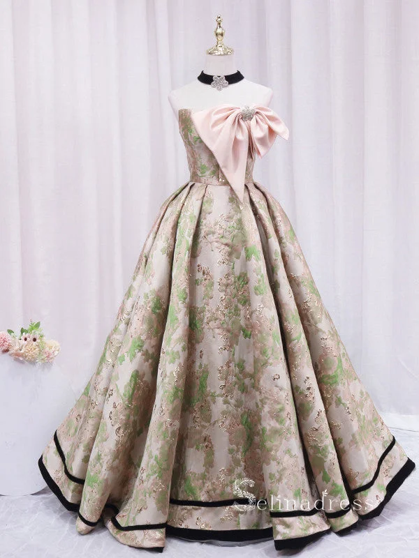Chic A-line Strapless Monet Oil Painting Vintage Prom Dresses Cheap Long Evening Gowns JKR003 Chic A-line Strapless Monet Oil Painting Vintage Prom Dresses Cheap Long Evening Gowns JKR003