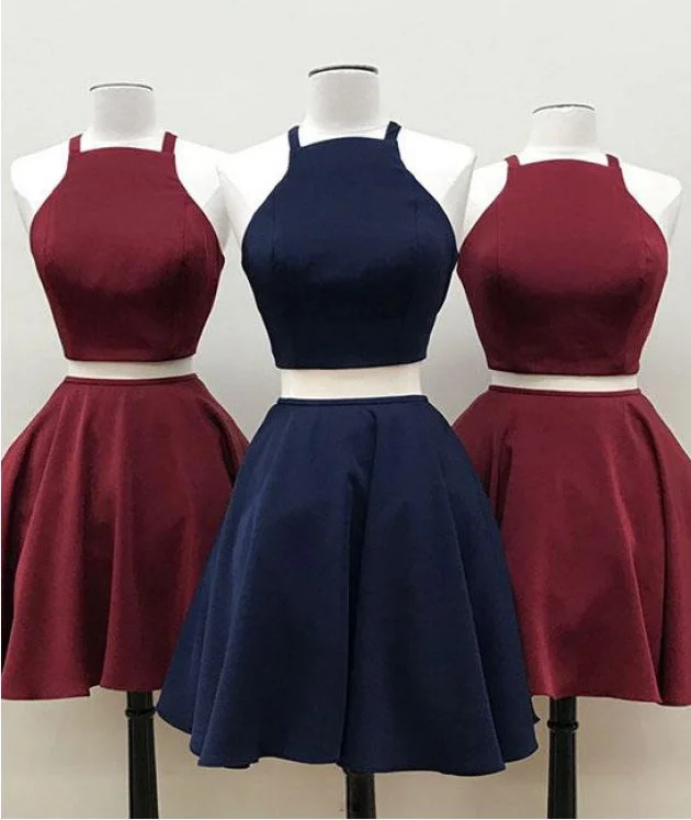 Two Pieces Short Prom Dress, Homecoming Dresses, Graduation School Party Gown, Winter Formal Dress Two Pieces Short Prom Dress, Homecoming Dresses, Graduation School Party Gown, Winter Formal Dress