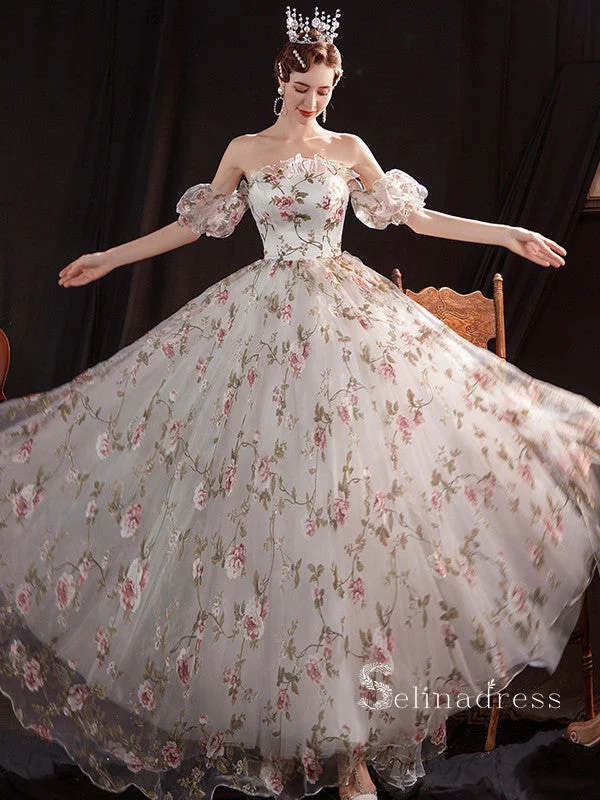 Chic A-line Off-the-shoulder 3D Floral Long Prom Dresses Beautiful Evening Dress MSK001 Chic A-line Off-the-shoulder 3D Floral Long Prom Dresses Beautiful Evening Dress MSK001