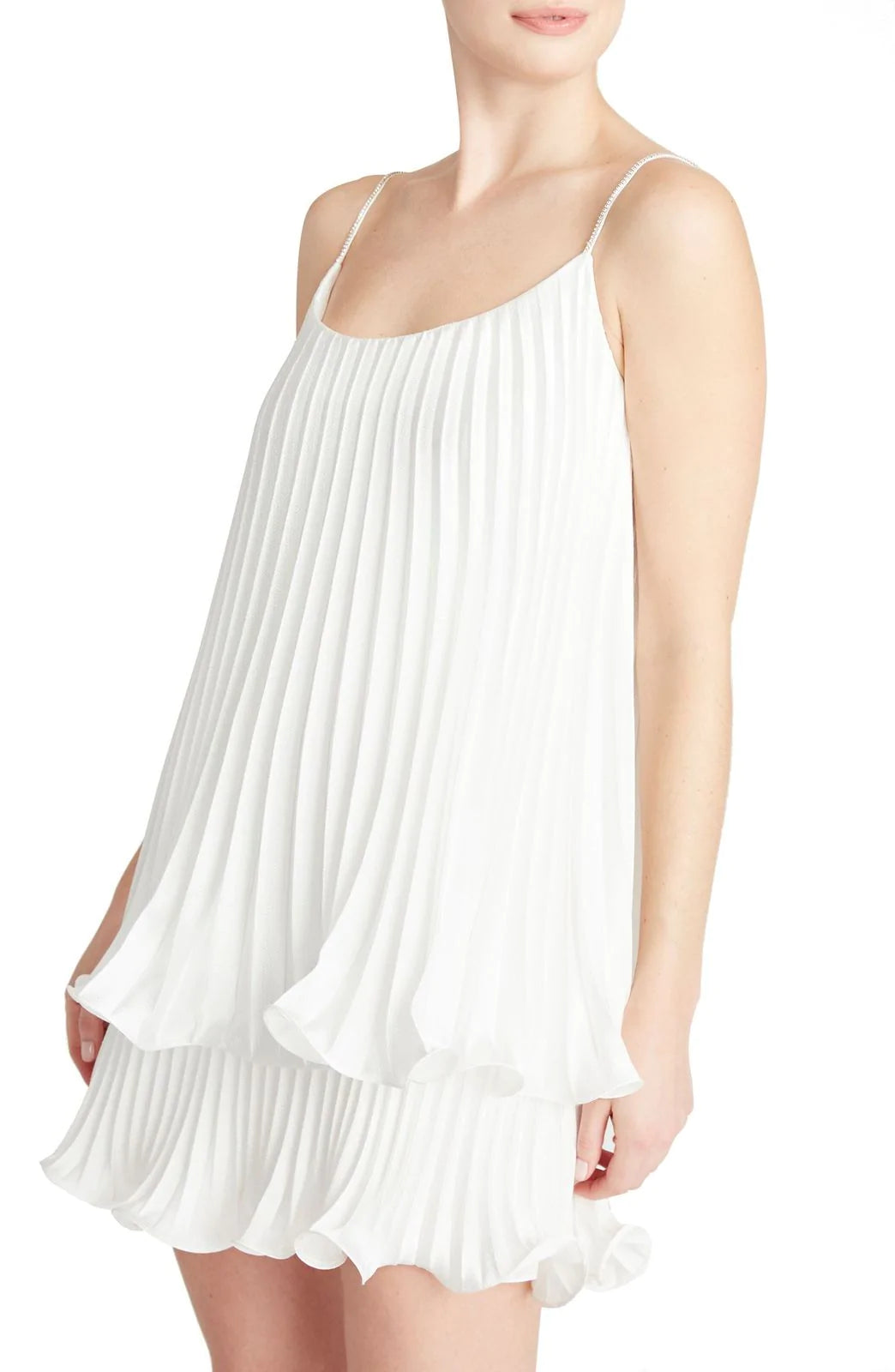 Monique Lhullier Sleeveless Satin Short Dress
