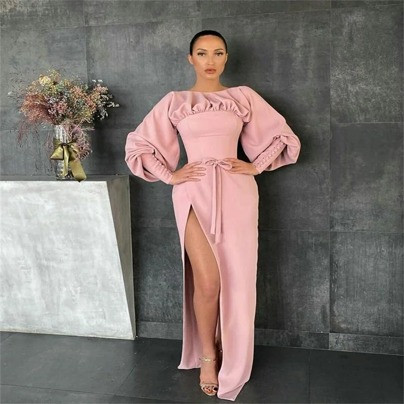 Side Split Prom Dresses Elegant Satin Button Long Sleeves Mermaid Evening Dress Ruched Formal Pageant Dress Custom Made Sweep Train,DS4761 Side Split Prom Dresses Elegant Satin Button Long Sleeves Mermaid Evening Dress Ruched Formal Pageant Dress Custom Made Sweep Train,DS4761