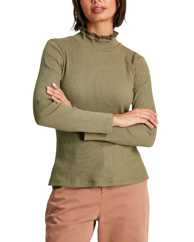 Joules Amy Long Sleeve High Neck Jersey Top Sustainable Jersey Tee