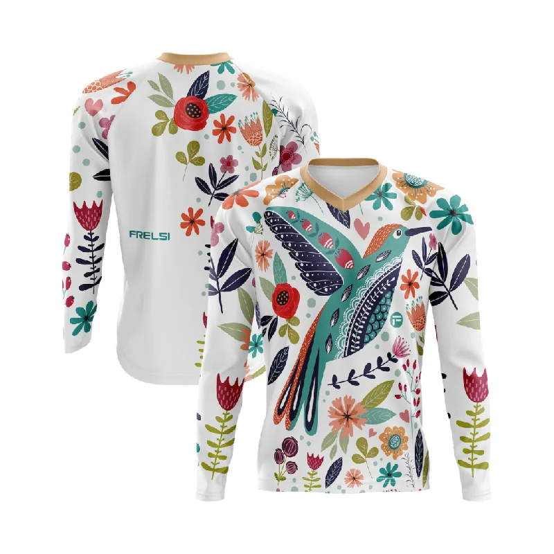 My Happy Bird | Long Sleeve MTB Cycling Jersey Silver Jersey Tee