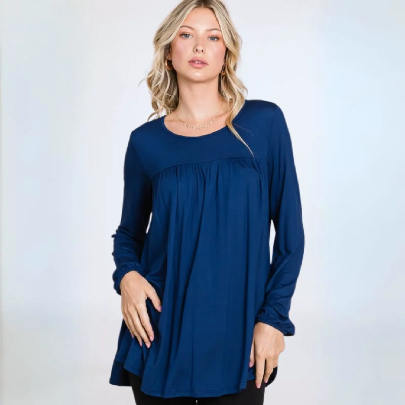 Jersey Knit Long Sleeve Tunic Made in USA Exclusive Jersey Tee