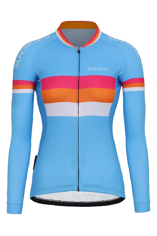Sundried Euro Women's Long Sleeve Cycle Jersey Gold Jersey Tee