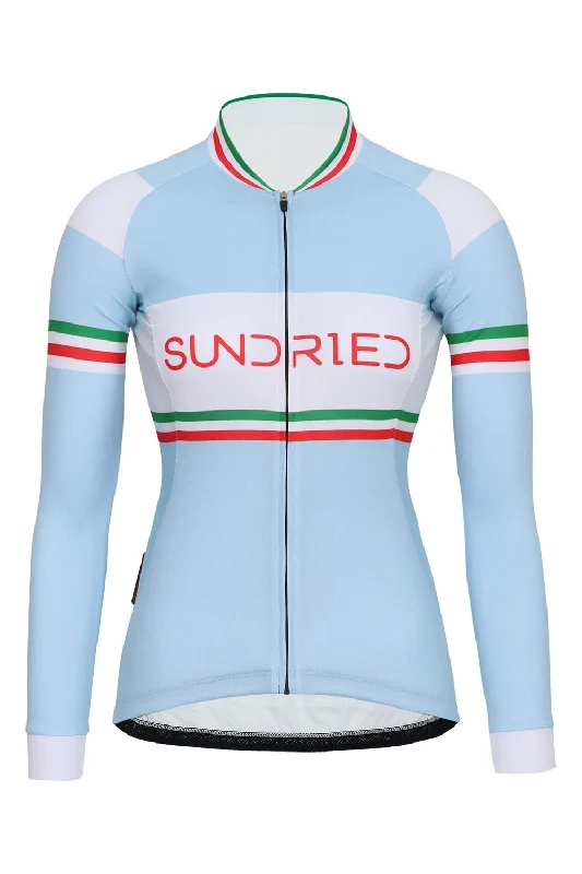 Sundried Ice Stripe Women's Long Sleeve Cycle Jersey Vintage Jersey Tee