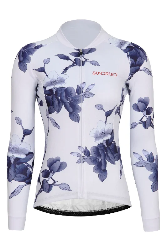 Sundried Floral Women's Long Sleeve Training Cycle Jersey Retro Jersey Tee
