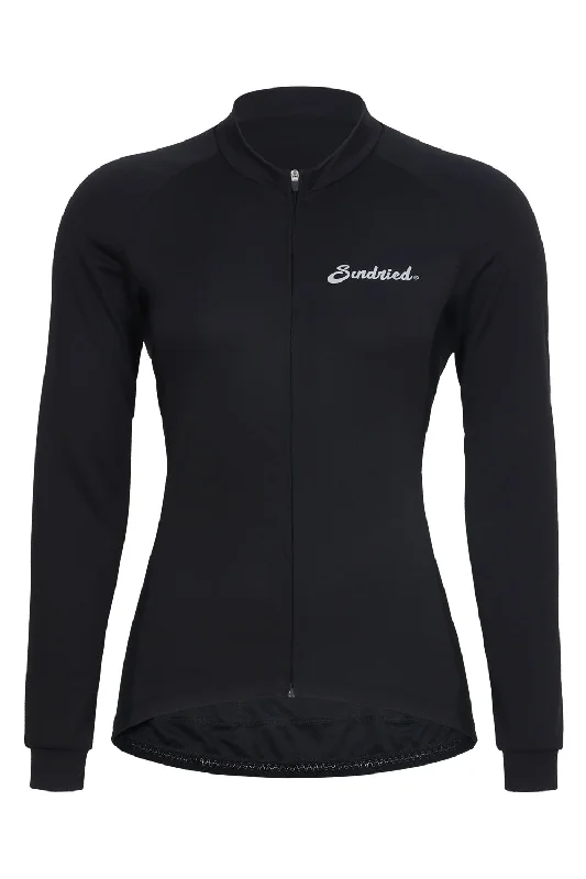 Sundried Sport Women's Black Long Sleeved Cycle Jersey Bohemian Jersey Tee