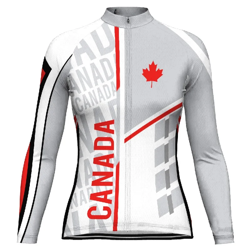 Canada Long Sleeve Cycling Jersey for Women Festive Jersey Tee
