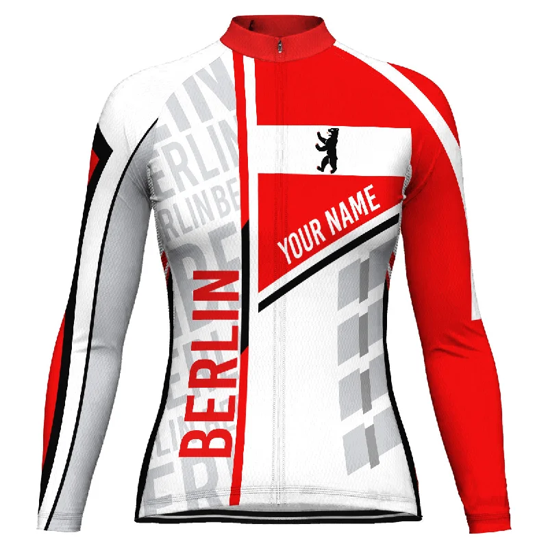 Customized Berlin Winter Thermal Fleece Long Sleeve Cycling Jersey for Women Evening Jersey Tee Customized Berlin Winter Thermal Fleece Long Sleeve Cycling Jersey for Women Evening Jersey Tee