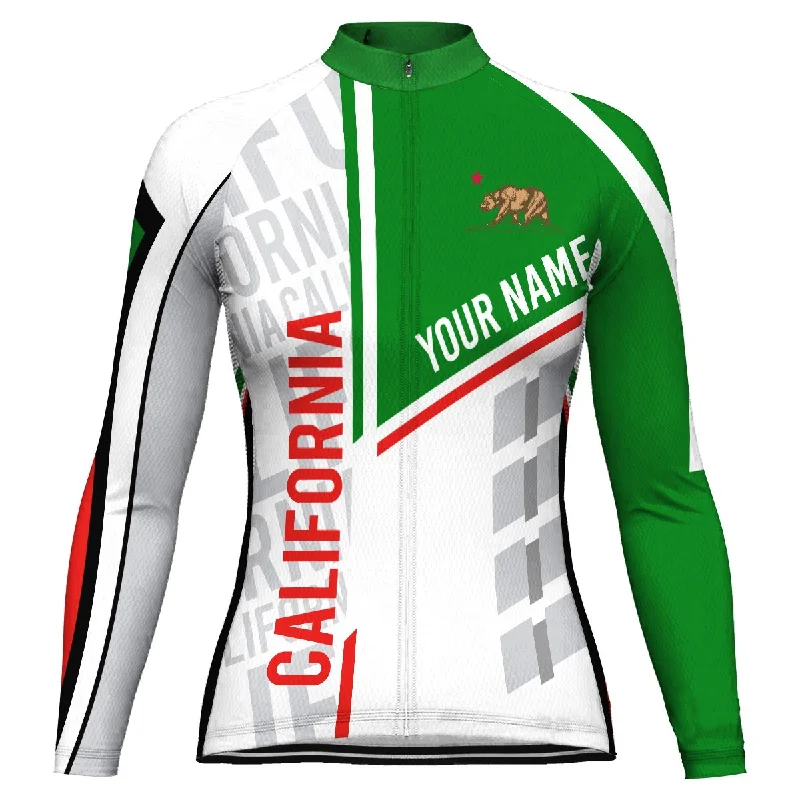 Customized California Long Sleeve Cycling Jersey for Women Autumn Jersey Shirt