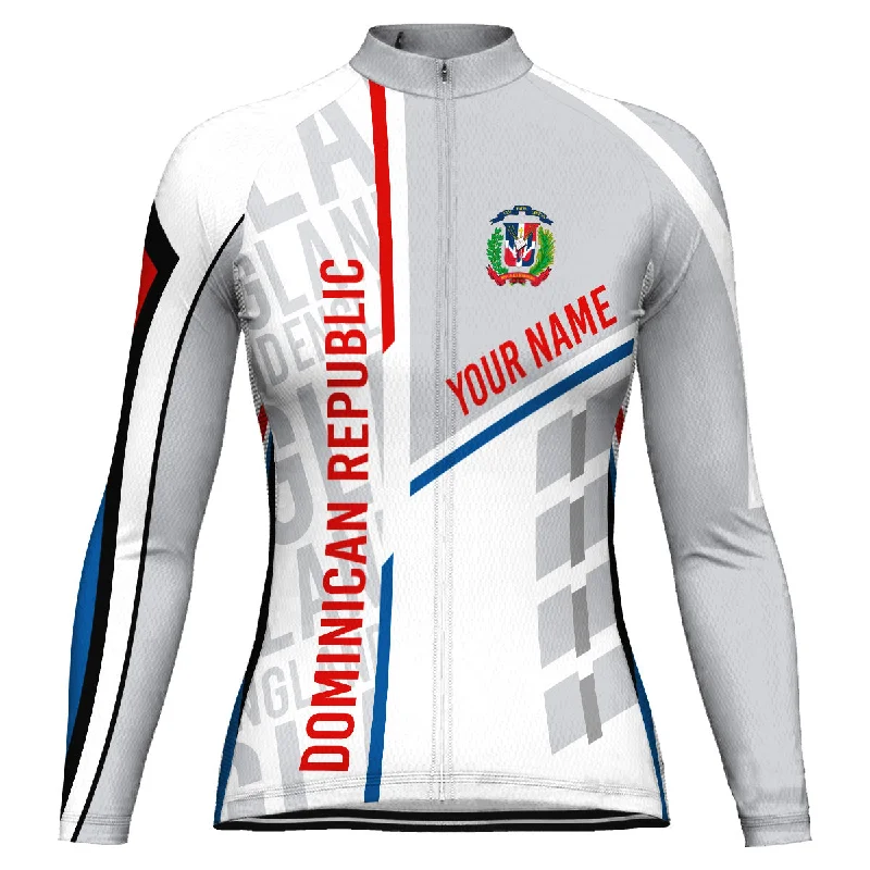 Customized Dominican Winter Thermal Fleece Long Sleeve Cycling Jersey for Women Sustainable Jersey Tee Customized Dominican Winter Thermal Fleece Long Sleeve Cycling Jersey for Women Sustainable Jersey Tee