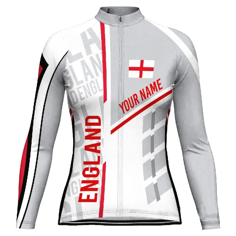 Customized England Winter Thermal Fleece Long Sleeve Cycling Jersey for Women Casual Jersey Blouse Customized England Winter Thermal Fleece Long Sleeve Cycling Jersey for Women Casual Jersey Blouse