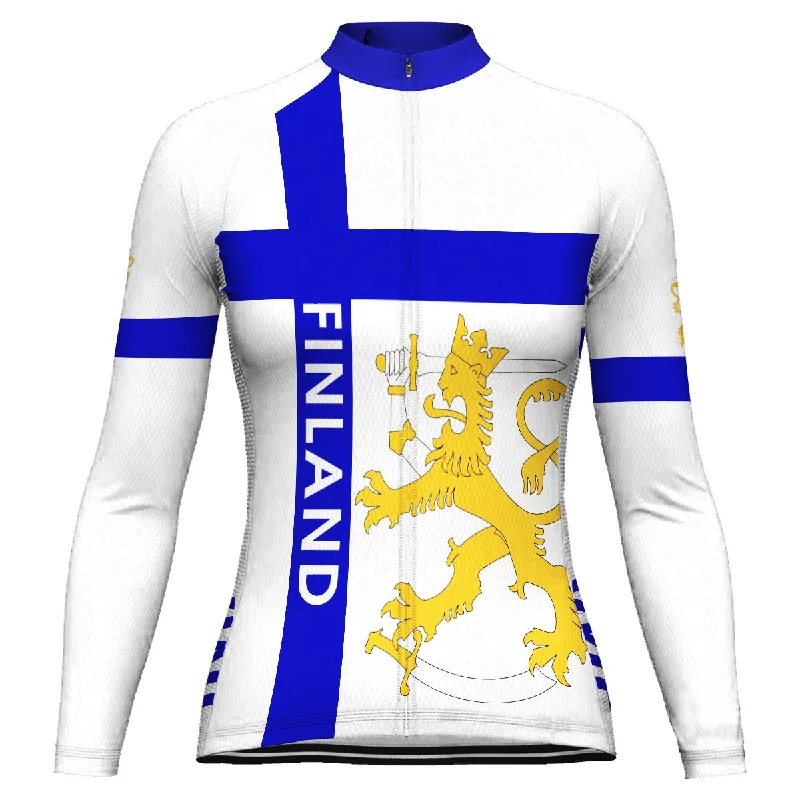 Customized Finland Winter Thermal Fleece Long Sleeve Cycling Jersey for Women Business Jersey Tee Customized Finland Winter Thermal Fleece Long Sleeve Cycling Jersey for Women Business Jersey Tee
