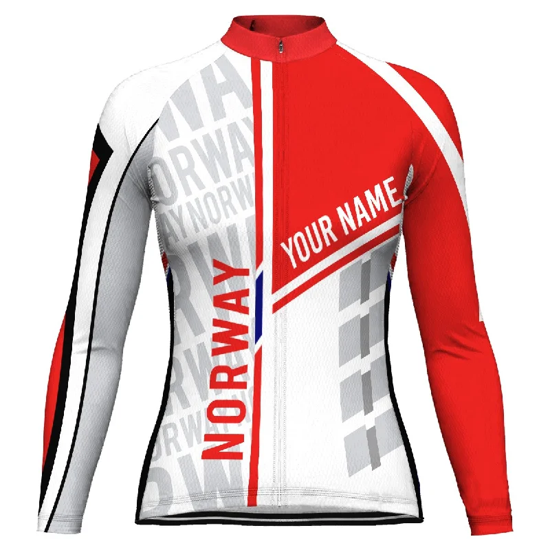 Customized Norway Winter Thermal Fleece Long Sleeve Cycling Jersey for Women Stylish Jersey Top Customized Norway Winter Thermal Fleece Long Sleeve Cycling Jersey for Women Stylish Jersey Top