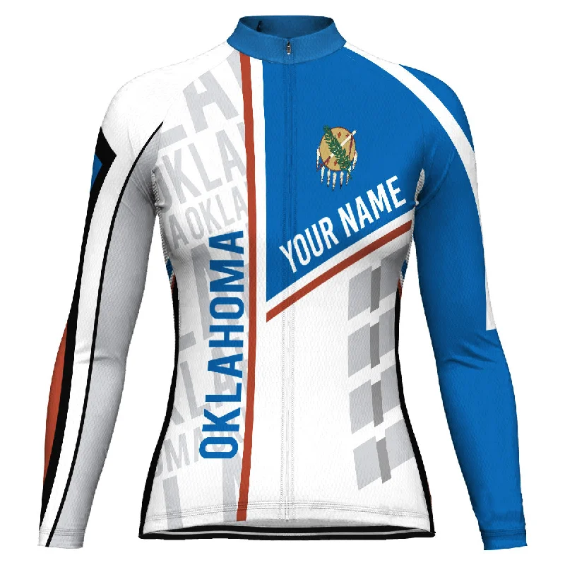 Customized Oklahoma Winter Thermal Fleece Long Sleeve Cycling Jersey for Women Holiday Jersey Tee Customized Oklahoma Winter Thermal Fleece Long Sleeve Cycling Jersey for Women Holiday Jersey Tee