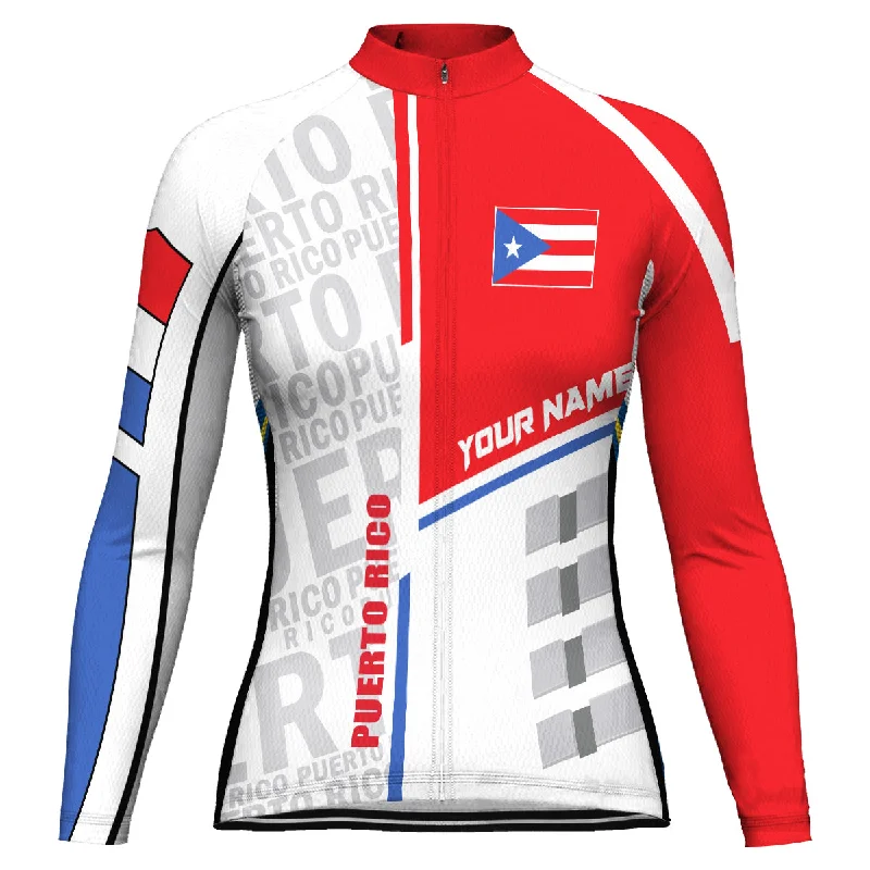 Customized Puerto Rico Winter Thermal Fleece Long Sleeve Cycling Jersey for Women Sophisticated Jersey Tee Customized Puerto Rico Winter Thermal Fleece Long Sleeve Cycling Jersey for Women Sophisticated Jersey Tee