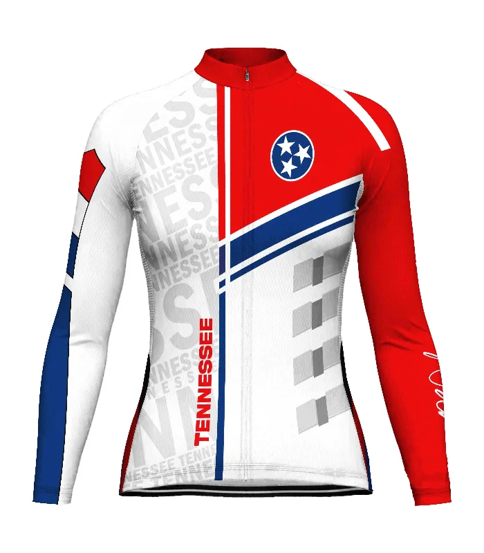 Customized Tennessee Winter Thermal Fleece Long Sleeve Cycling Jersey for Women Lightweight Jersey Top Customized Tennessee Winter Thermal Fleece Long Sleeve Cycling Jersey for Women Lightweight Jersey Top