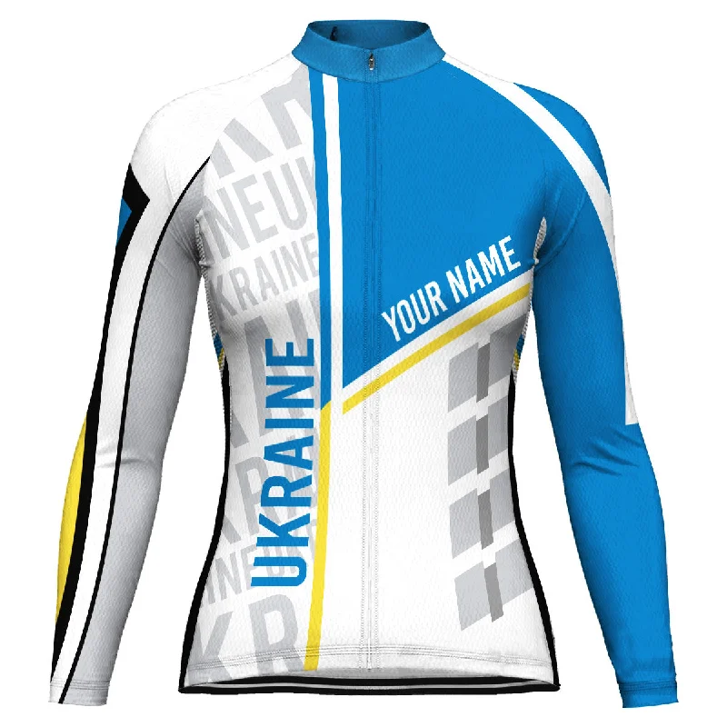 Customized Ukraine Winter Thermal Fleece Long Sleeve Cycling Jersey for Women Party Jersey Tee Customized Ukraine Winter Thermal Fleece Long Sleeve Cycling Jersey for Women Party Jersey Tee