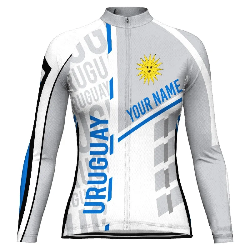 Customized Uruguay Winter Thermal Fleece Long Sleeve Cycling Jersey for Women Budget-Friendly Jersey Tee Customized Uruguay Winter Thermal Fleece Long Sleeve Cycling Jersey for Women Budget-Friendly Jersey Tee