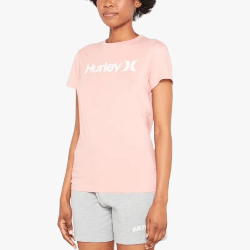 Hurley Ladies Oao Solid Seasonal Short Sleeve Tee Unbleached Basic T-Shirt Crew Neck Short Sleeve Hurley Ladies Oao Solid Seasonal Short Sleeve Tee Unbleached Basic T-Shirt Crew Neck Short Sleeve