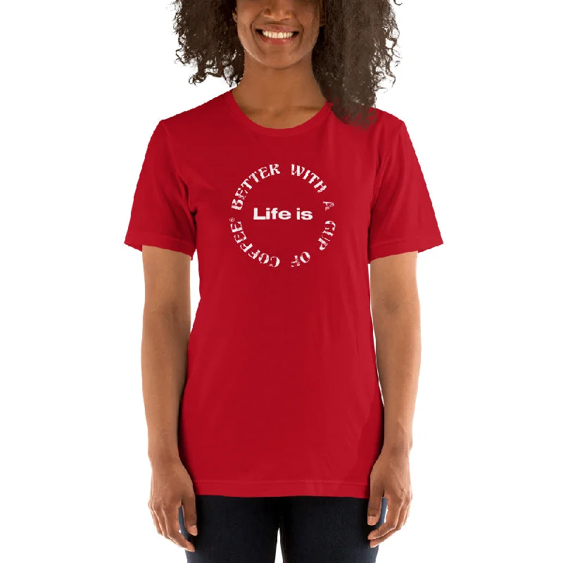 Life is Better with a Cup of Coffee Women's Premium T-Shirt Mesh Fabric Canvas Fabric Denim Fabric Life is Better with a Cup of Coffee Women's Premium T-Shirt Mesh Fabric Canvas Fabric Denim Fabric