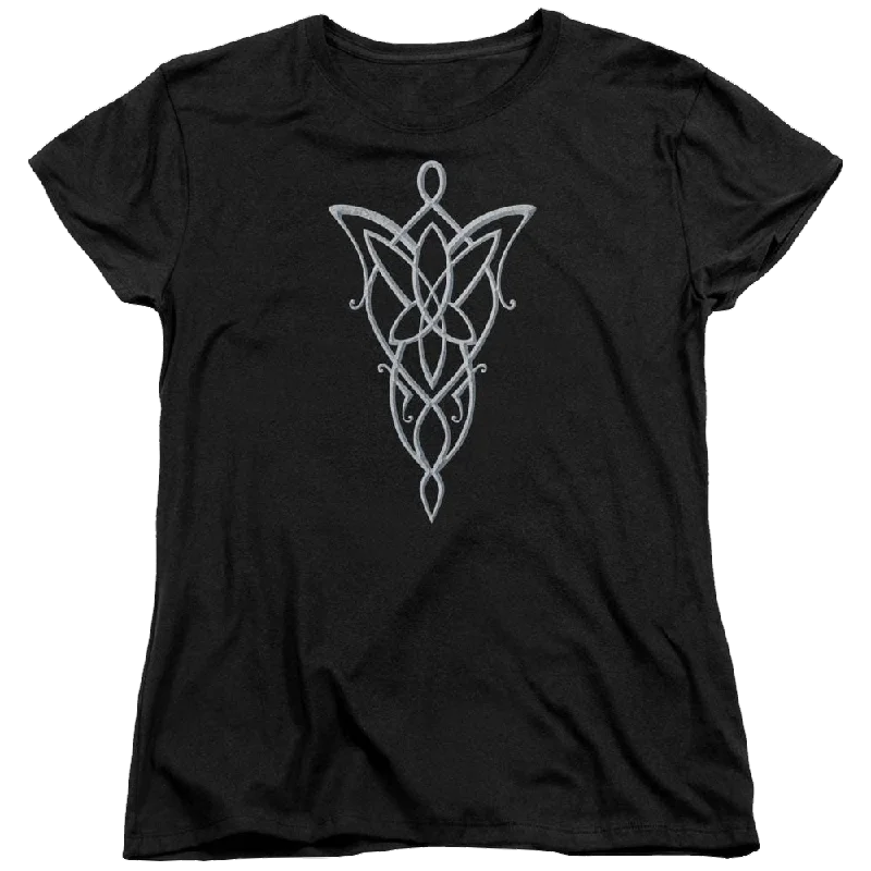 Lord of the Rings Arwen Necklace Women's T-Shirt Notch Collar Peter Pan Collar Cowl Neck Lord of the Rings Arwen Necklace Women's T-Shirt Notch Collar Peter Pan Collar Cowl Neck