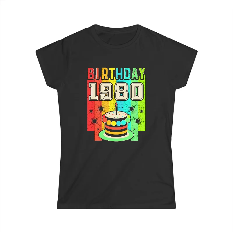 Vintage 1980 T Shirts for Women Retro Funny 1980 Birthday Womens T Shirts Anti-Pilling Machine Wash Handmade Vintage 1980 T Shirts for Women Retro Funny 1980 Birthday Womens T Shirts Anti-Pilling Machine Wash Handmade