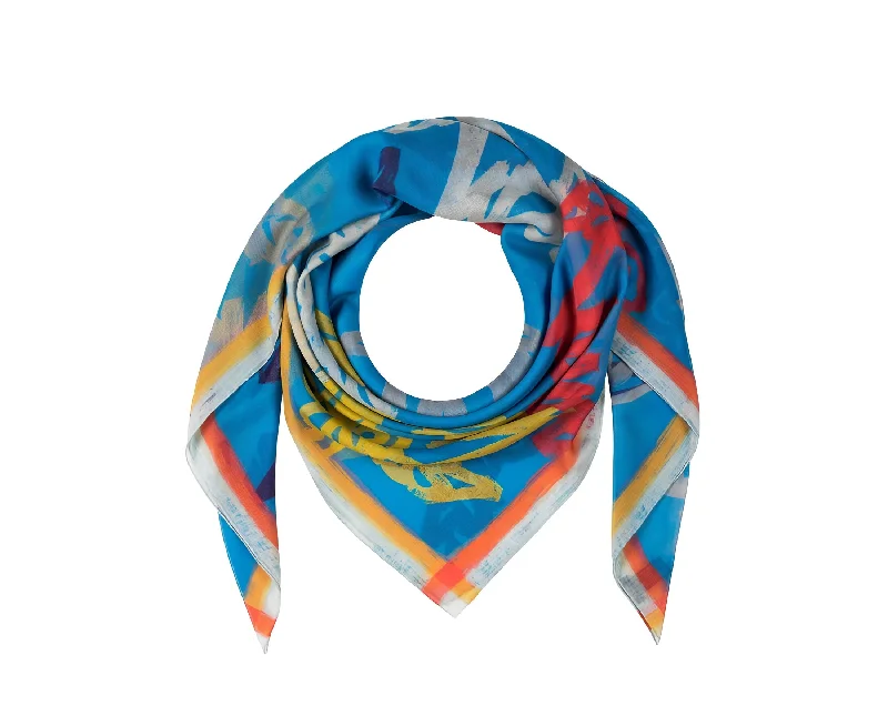 MCM Women's Multicolor Logo Print Silk Wool Large Scarf Shawl Stylish Cashmere Shawl Cape MCM Women's Multicolor Logo Print Silk Wool Large Scarf Shawl Stylish Cashmere Shawl Cape