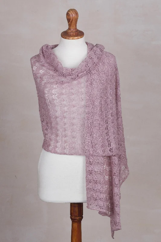 Dreamy Texture in Blush Textured 100% Baby Alpaca Shawl in Blush from Peru Fashionable Wool Shawl Cape Dreamy Texture in Blush Textured 100% Baby Alpaca Shawl in Blush from Peru Fashionable Wool Shawl Cape
