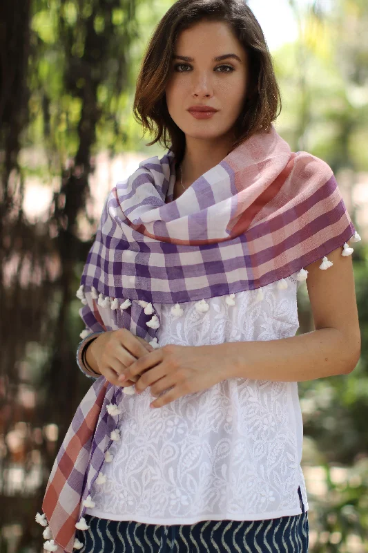 Gamocha Elegance Handwoven Cotton Shawl with Tassels from India Stylish Pashmina Shawl Wrap Gamocha Elegance Handwoven Cotton Shawl with Tassels from India Stylish Pashmina Shawl Wrap