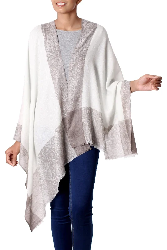 Sophistication Hand Made Wool Shawl with Paisley Motifs from India Luxurious Cashmere Shawl Wrap Sophistication Hand Made Wool Shawl with Paisley Motifs from India Luxurious Cashmere Shawl Wrap