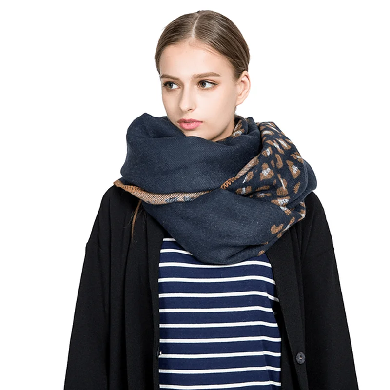 Women Printing Winter Warm Scarf Casual Leopard Pattern Blanket Scarf Shawl Classic Plain Shawl Wrap Women Printing Winter Warm Scarf Casual Leopard Pattern Blanket Scarf Shawl Classic Plain Shawl Wrap