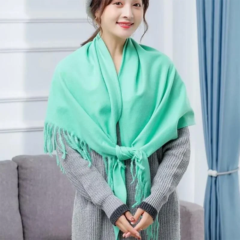 Autumn and Winter Korean Solid Color Triangle Scarf Air Conditioning Shawl Scarf Bib All-match Shawl Dual-use Soft Printed Shawl Wrap Autumn and Winter Korean Solid Color Triangle Scarf Air Conditioning Shawl Scarf Bib All-match Shawl Dual-use Soft Printed Shawl Wrap