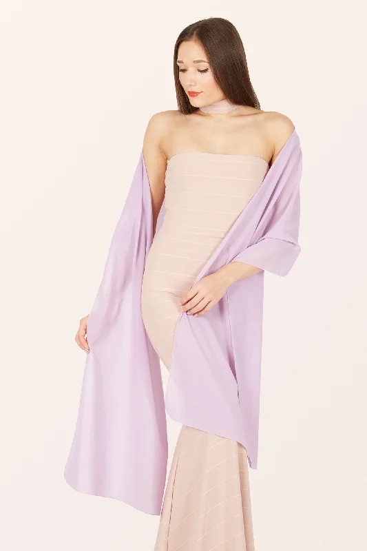Chiffon Shawl - Lilac Cozy Woolen Shawl Cape