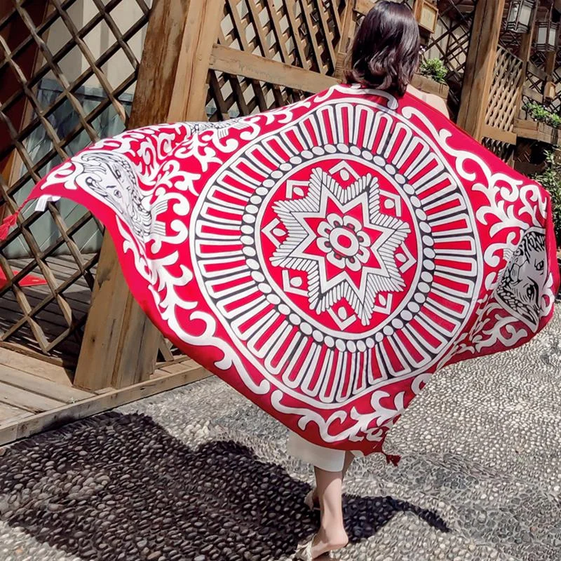 Ethnic Style Bohemia Cotton Linen Scarf Women Oversized Sunscreen Holiday Beach Silk Scarf Fringed Seaside Shawl Lightweight Silk Shawl Ethnic Style Bohemia Cotton Linen Scarf Women Oversized Sunscreen Holiday Beach Silk Scarf Fringed Seaside Shawl Lightweight Silk Shawl