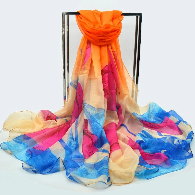 Flower Wrap Shawl Silk Imitation Satin 200*140cm Women Elegant Scarf All-match Headscarf Sunscreen Gauze Shawl Trendy Floral Print Shawl Flower Wrap Shawl Silk Imitation Satin 200*140cm Women Elegant Scarf All-match Headscarf Sunscreen Gauze Shawl Trendy Floral Print Shawl