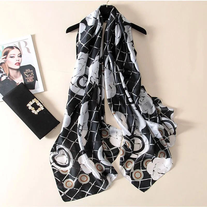 Flower Wrap Shawl Silk Imitation Satin Women Elegant Scarf All-match Headscarf Sunscreen Gauze Shawl Classic Wool Shawl Wrap Flower Wrap Shawl Silk Imitation Satin Women Elegant Scarf All-match Headscarf Sunscreen Gauze Shawl Classic Wool Shawl Wrap