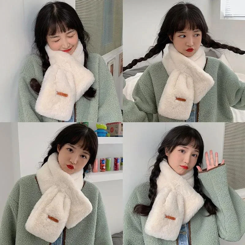 Fur Scarves Fall Winter Warm Scarf Solid Beige Pink Lady Shawls Scarfs Chic Chunky Knit Shawl Fur Scarves Fall Winter Warm Scarf Solid Beige Pink Lady Shawls Scarfs Chic Chunky Knit Shawl