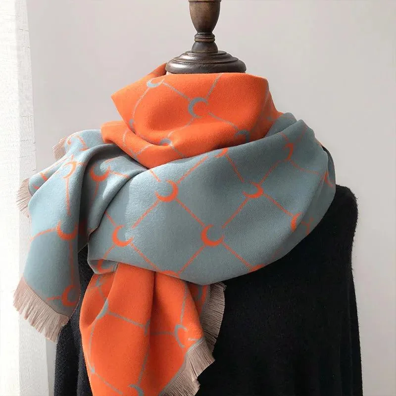 Imitation Cashmere Scarf Winter Double-sided Printing Oversized Shawl Korean Version of Wild Lengthened Thick Warm Scarf Shawl Comfortable Pashmina Shawl Imitation Cashmere Scarf Winter Double-sided Printing Oversized Shawl Korean Version of Wild Lengthened Thick Warm Scarf Shawl Comfortable Pashmina Shawl