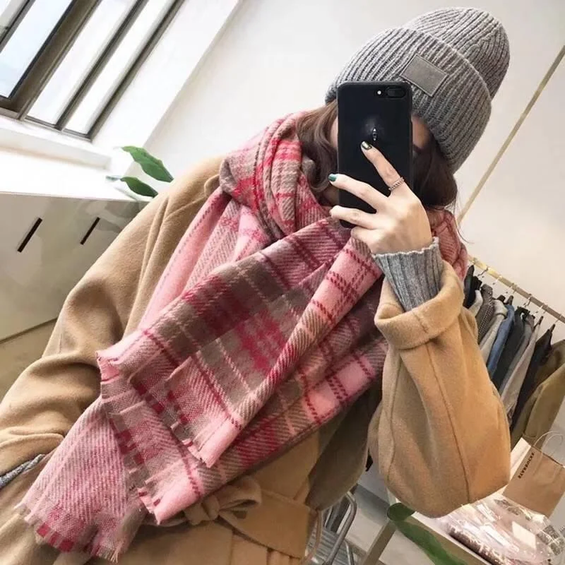 Scarf for Women Plaid Bufandas Mujer Warm Scarf Women Winter Scarves Shawls Stoles Blanket Scarf Warm Woolen Shawl Wrap Scarf for Women Plaid Bufandas Mujer Warm Scarf Women Winter Scarves Shawls Stoles Blanket Scarf Warm Woolen Shawl Wrap