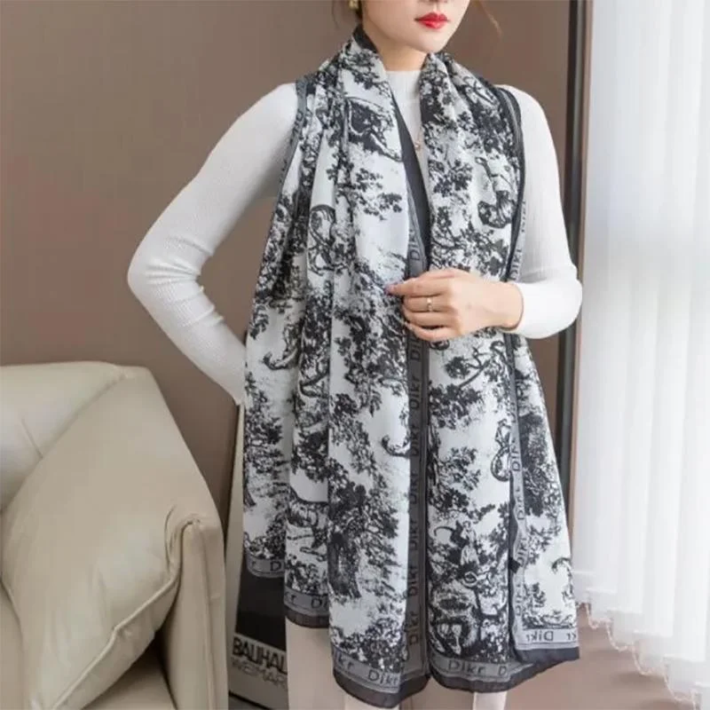 Scarf Tide Shawl Women's Winter Jungle Wild Autumn and Winter Warmth Korean Cotton and Linen Scarf Classic Knit Shawl Wrap Scarf Tide Shawl Women's Winter Jungle Wild Autumn and Winter Warmth Korean Cotton and Linen Scarf Classic Knit Shawl Wrap