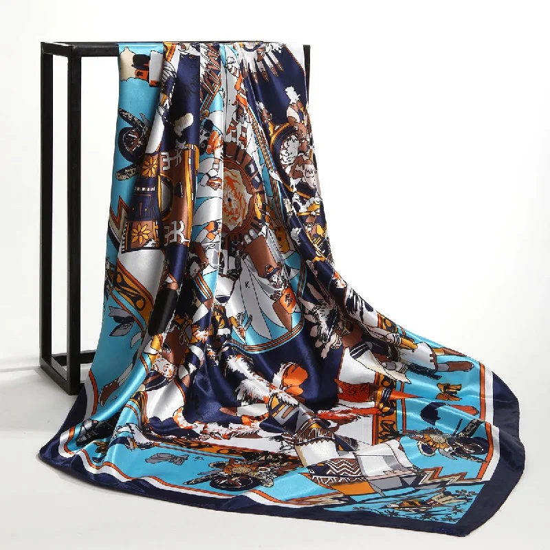 Scarf Women Luxury Brand Faux Satin Silk Scarfs Foulard Square Head Wraps Fashion Shawl 90*90cm Warm Wool Shawl Cape Scarf Women Luxury Brand Faux Satin Silk Scarfs Foulard Square Head Wraps Fashion Shawl 90*90cm Warm Wool Shawl Cape