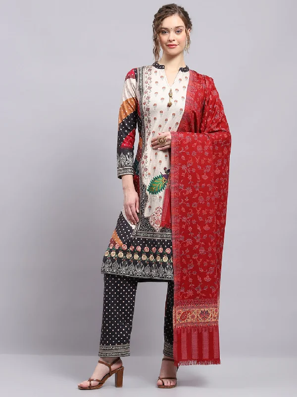 Women Maroon Self Design Shawl Comfortable Shawl Scarf Wrap