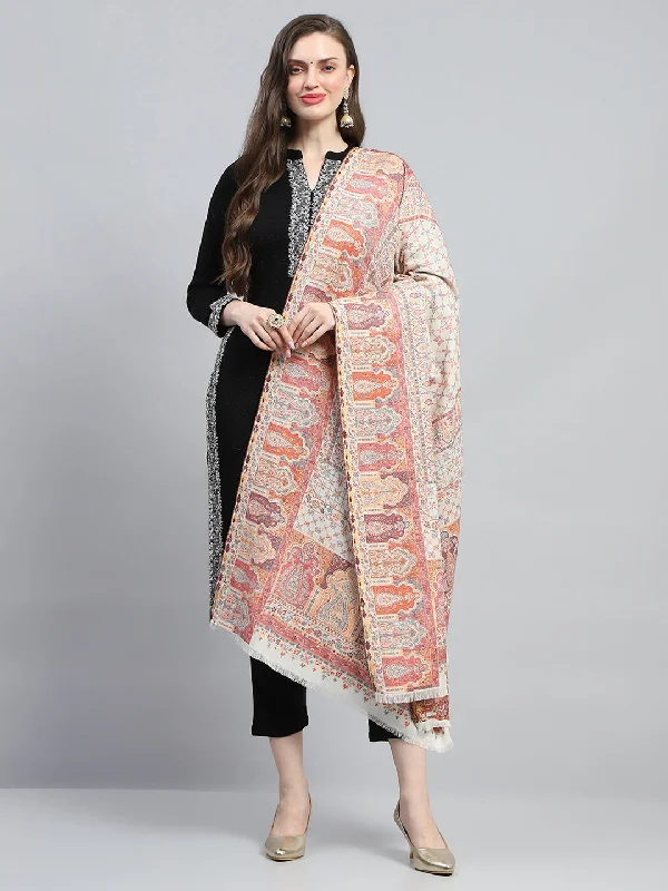 Women Multicolor Self Design Reversible Shawl Soft Cotton Shawl Cape