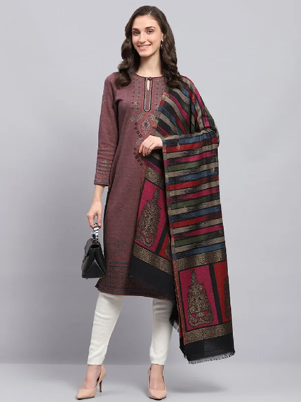 Women Multicolor Self Design Shawl Chic Knit Shawl Poncho