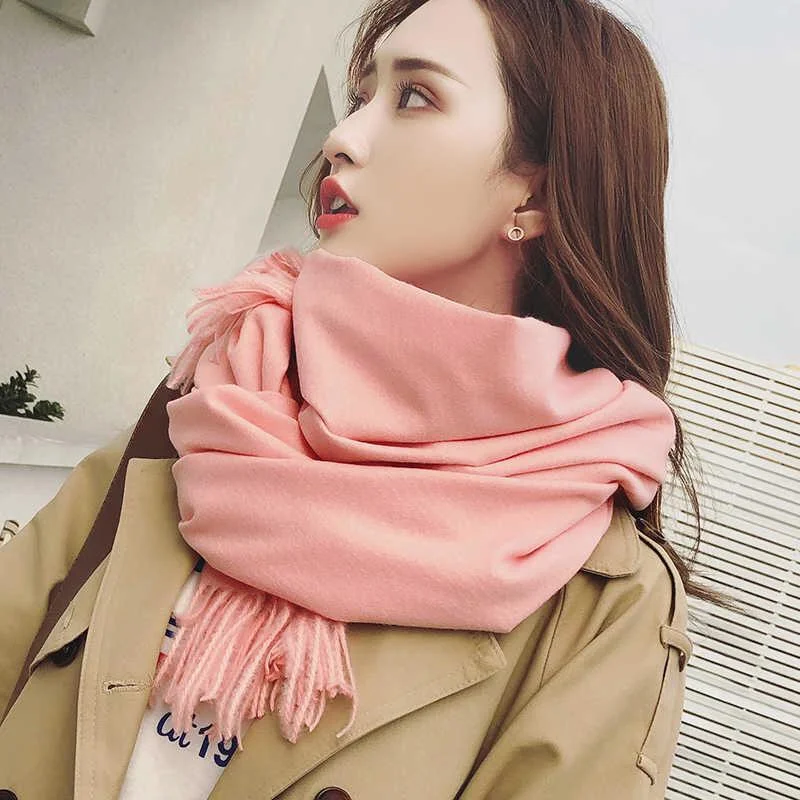 Scarf Women Thick Warm Shawls Wraps Lady Solid Cashmere Scarves With Tassels Chic Embroidered Shawl Wrap Scarf Women Thick Warm Shawls Wraps Lady Solid Cashmere Scarves With Tassels Chic Embroidered Shawl Wrap
