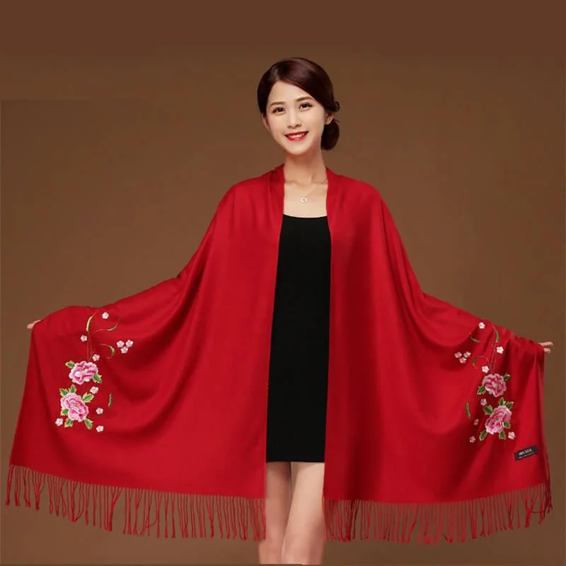 Scarf Women Winter Cotton Shawl Ladies Scarves Embroidery Print Casual Neck Decor Casual Shawl with Fringes Scarf Women Winter Cotton Shawl Ladies Scarves Embroidery Print Casual Neck Decor Casual Shawl with Fringes