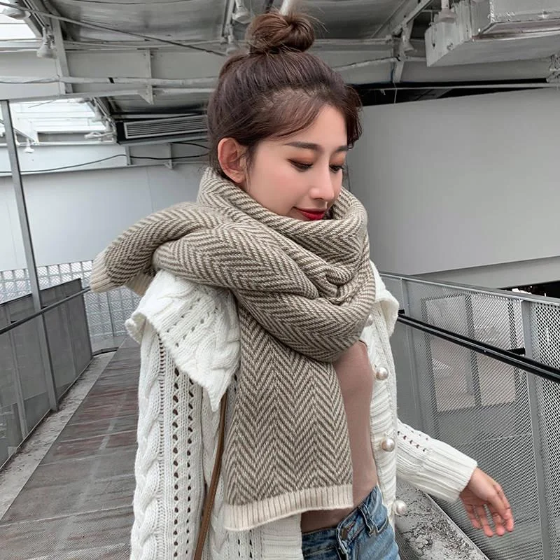 Scarf Women Winter Soft Wool Knitted Scarf Shawls Female Thicken Warmer Ladies Winter Scarfs Comfortable Cotton Shawl Wrap Scarf Women Winter Soft Wool Knitted Scarf Shawls Female Thicken Warmer Ladies Winter Scarfs Comfortable Cotton Shawl Wrap
